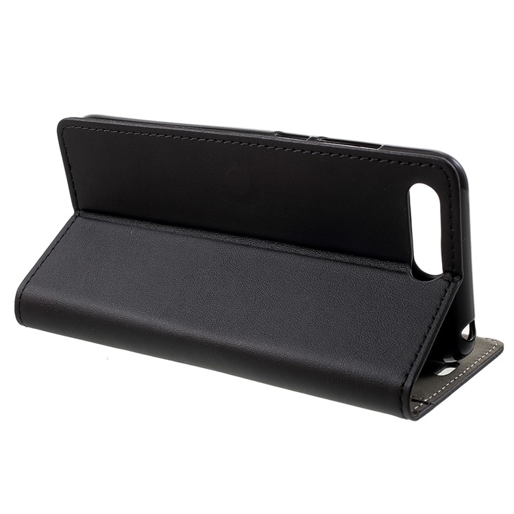PU Leather Flip Cell Phone Cover with Card Holder for Huawei Y6 (2018)/Honor 7A (without Fingerprint Sensor) - Black-4
