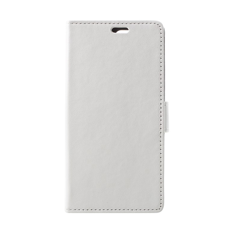 PU Leather Flip Cell Phone Case with Card Holder for Huawei Y6 (2018)/Honor 7A (without Fingerprint Sensor) - White-1