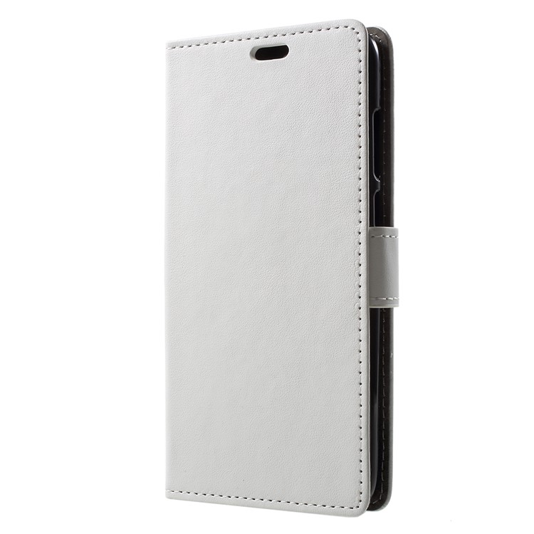 PU Leather Flip Cell Phone Case with Card Holder for Huawei Y6 (2018)/Honor 7A (without Fingerprint Sensor) - White-2