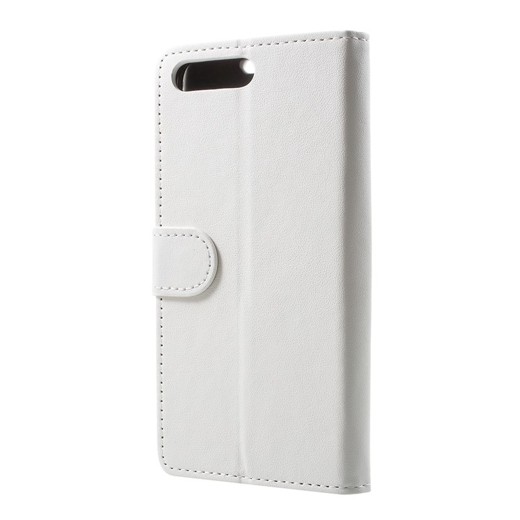 PU Leather Flip Cell Phone Case with Card Holder for Huawei Y6 (2018)/Honor 7A (without Fingerprint Sensor) - White-3