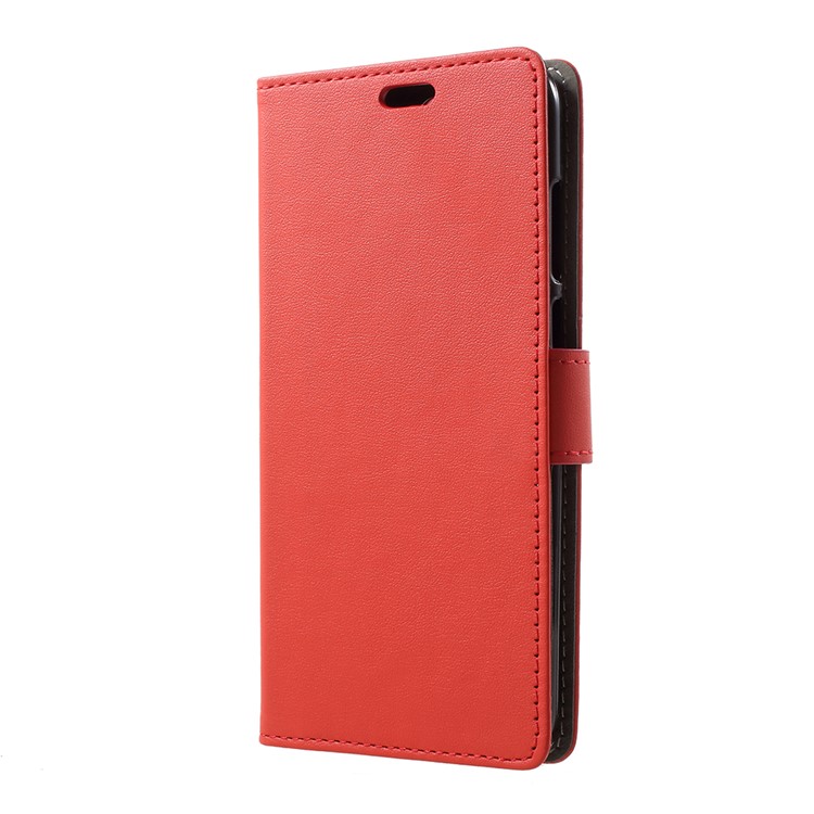 PU Leather Flip Cell Phone Case Cover with Card Holder for Huawei Y6 (2018)/Honor 7A (without Fingerprint Sensor) - Red-2