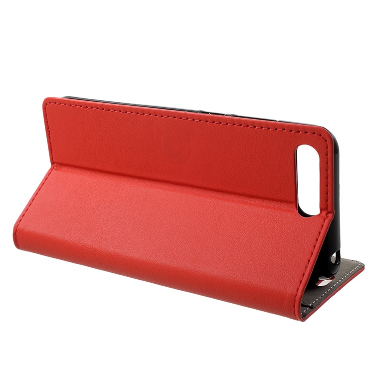 PU Leather Flip Cell Phone Case Cover with Card Holder for Huawei Y6 (2018)/Honor 7A (without Fingerprint Sensor) - Red-4