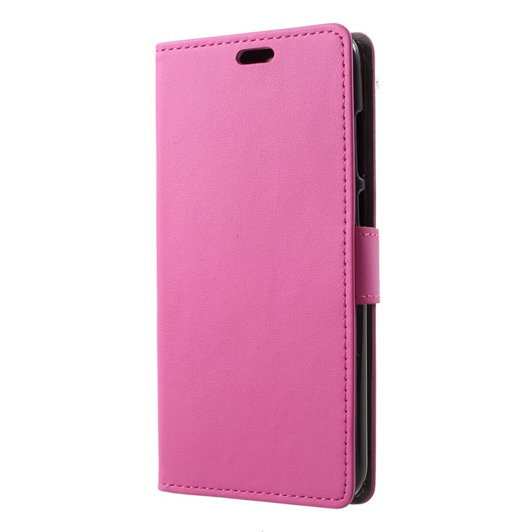 PU Leather Flip Cell Phone Shell with Card Holder for Huawei Y6 (2018)/Honor 7A (without Fingerprint Sensor) - Rose-2