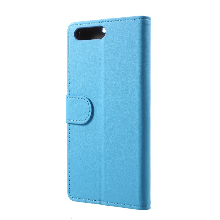 PU Leather Flip Cell Phone Accessory Cover with Card Holder for Huawei Y6 (2018)/Honor 7A (without Fingerprint Sensor) - Blue-3