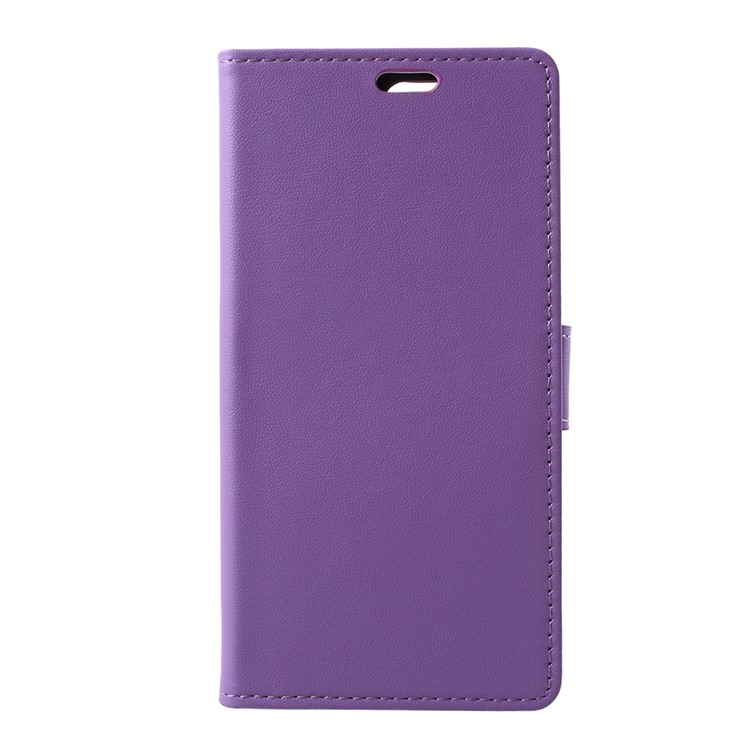PU Leather Flip Cell Mobile Cover with Card Holder for Huawei Y6 (2018)/Honor 7A (without Fingerprint Sensor) - Purple-1