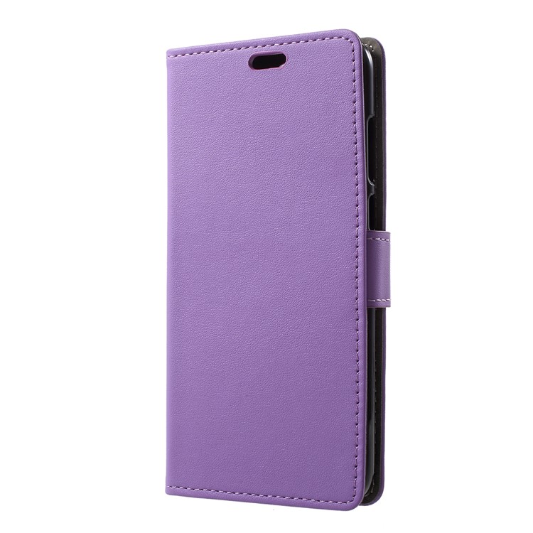 PU Leather Flip Cell Mobile Cover with Card Holder for Huawei Y6 (2018)/Honor 7A (without Fingerprint Sensor) - Purple-2