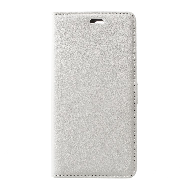 Litchi Skin PU Leather Wallet Stand Phone Cover for Huawei Y6 (2018)/Honor 7A (without Fingerprint Sensor) - White-1