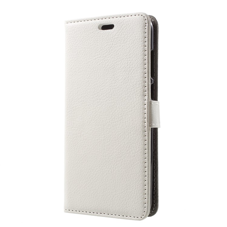 Litchi Skin PU Leather Wallet Stand Phone Cover for Huawei Y6 (2018)/Honor 7A (without Fingerprint Sensor) - White-2