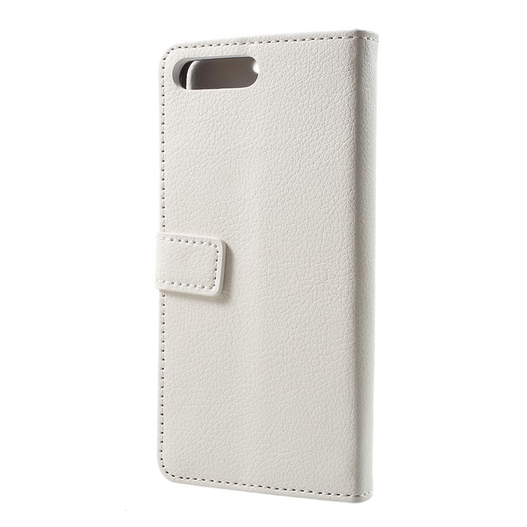 Litchi Skin PU Leather Wallet Stand Phone Cover for Huawei Y6 (2018)/Honor 7A (without Fingerprint Sensor) - White-3