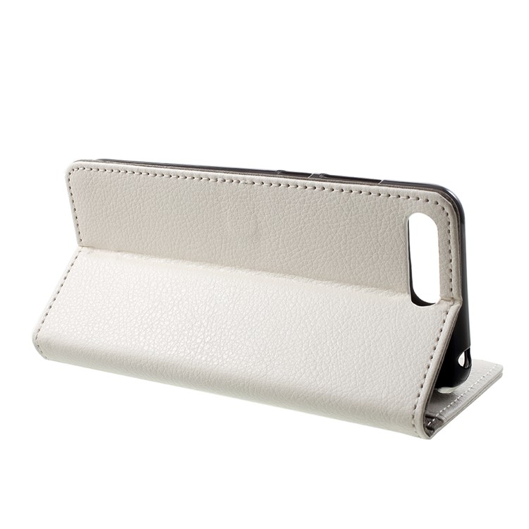 Litchi Skin PU Leather Wallet Stand Phone Cover for Huawei Y6 (2018)/Honor 7A (without Fingerprint Sensor) - White-4