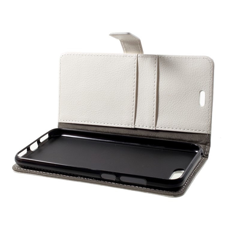 Litchi Skin PU Leather Wallet Stand Phone Cover for Huawei Y6 (2018)/Honor 7A (without Fingerprint Sensor) - White-5