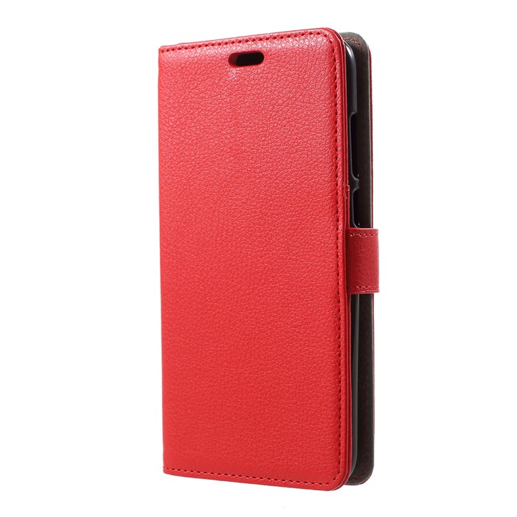 Litchi Skin PU Leather Wallet Stand Phone Shell for Huawei Y6 (2018)/Honor 7A (without Fingerprint Sensor) - Red-2
