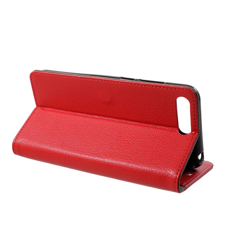 Litchi Skin PU Leather Wallet Stand Phone Shell for Huawei Y6 (2018)/Honor 7A (without Fingerprint Sensor) - Red-4