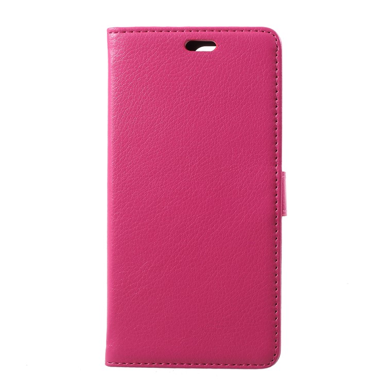 Litchi Skin PU Leather Wallet Stand Phone Case Shell for Huawei Y6 (2018)/Honor 7A (without Fingerprint Sensor) - Rose-1