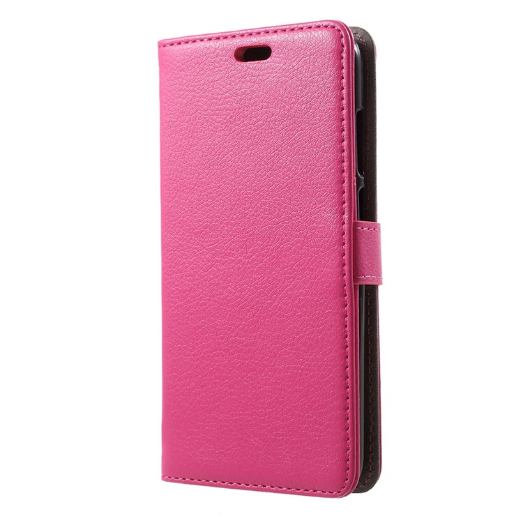 Litchi Skin PU Leather Wallet Stand Phone Case Shell for Huawei Y6 (2018)/Honor 7A (without Fingerprint Sensor) - Rose-2