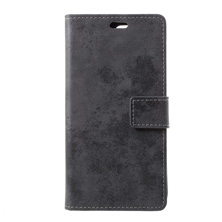 Vintage Style Wallet PU Leather Stand Protective Case for Huawei Y6 (2018)/Honor 7A (without Fingerprint Sensor) - Grey-2
