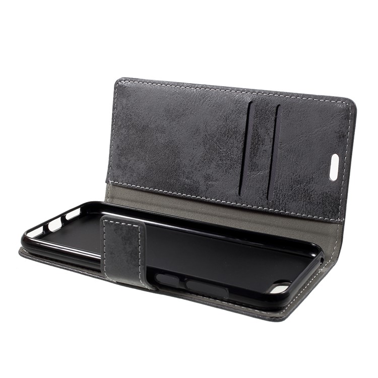 Vintage Style Wallet PU Leather Stand Protective Case for Huawei Y6 (2018)/Honor 7A (without Fingerprint Sensor) - Grey-6