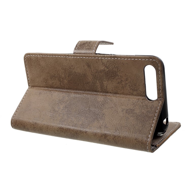 Vintage Style Wallet PU Leather Stand Protective Shell for Huawei Y6 (2018)/Honor 7A (without Fingerprint Sensor) - Khaki-4