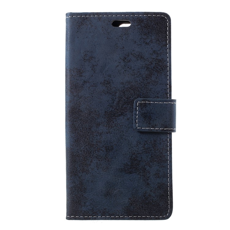 Vintage Style Wallet PU Leather Stand Protective Casing for Huawei Y6 (2018)/Honor 7A (without Fingerprint Sensor) - Blue-1