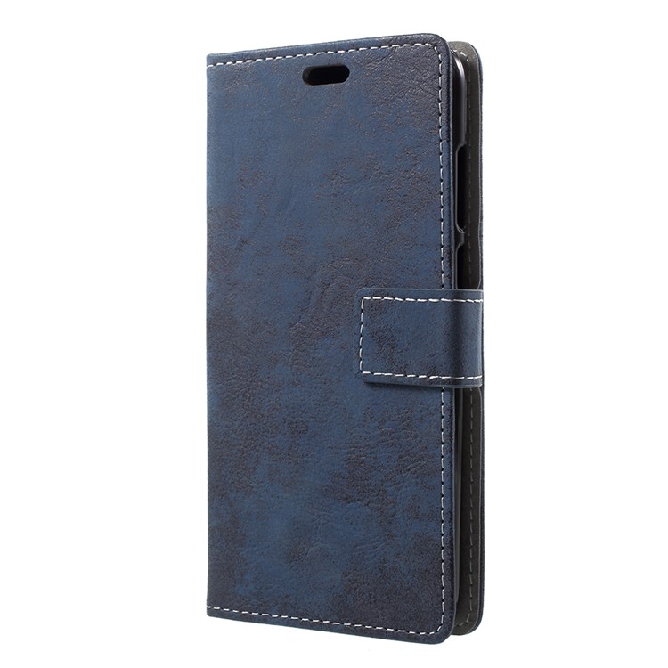 Vintage Style Wallet PU Leather Stand Protective Casing for Huawei Y6 (2018)/Honor 7A (without Fingerprint Sensor) - Blue-2