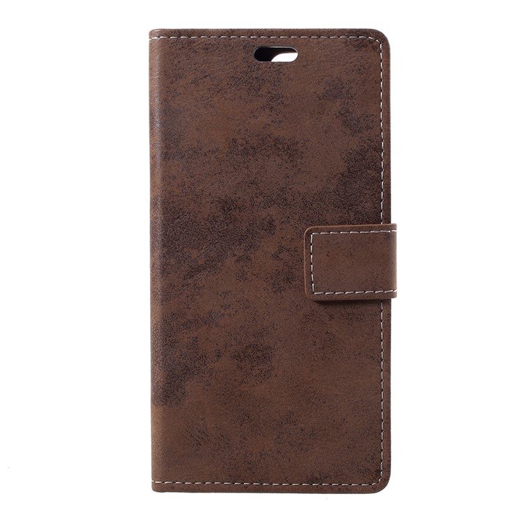Vintage Style Wallet PU Leather Stand Protective Mobile Phone Case for Huawei Y6 (2018)/Honor 7A (without Fingerprint Sensor) - Brown-1