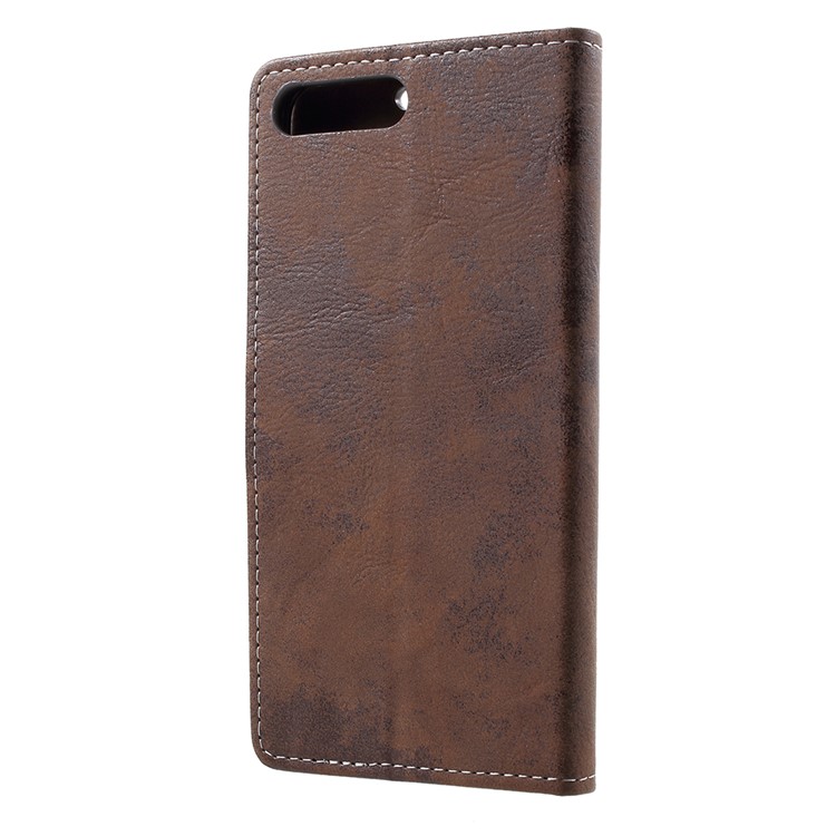 Vintage Style Wallet PU Leather Stand Protective Mobile Phone Case for Huawei Y6 (2018)/Honor 7A (without Fingerprint Sensor) - Brown-3