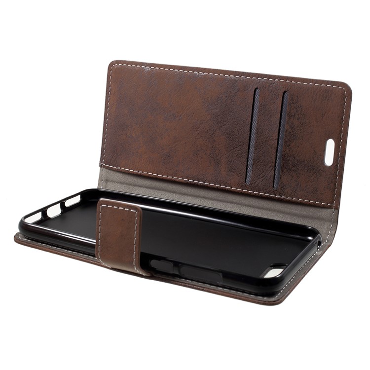 Vintage Style Wallet PU Leather Stand Protective Mobile Phone Case for Huawei Y6 (2018)/Honor 7A (without Fingerprint Sensor) - Brown-5
