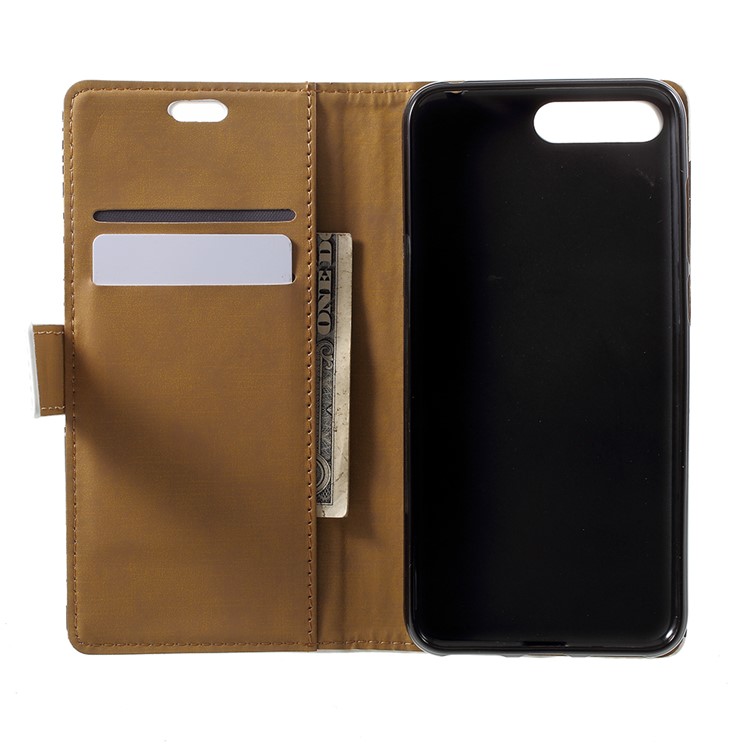 Pattern Printing Leather Wallet Case for Huawei Y6 (2018)/Honor 7A (without Fingerprint Sensor) - Tiger Pattern-5
