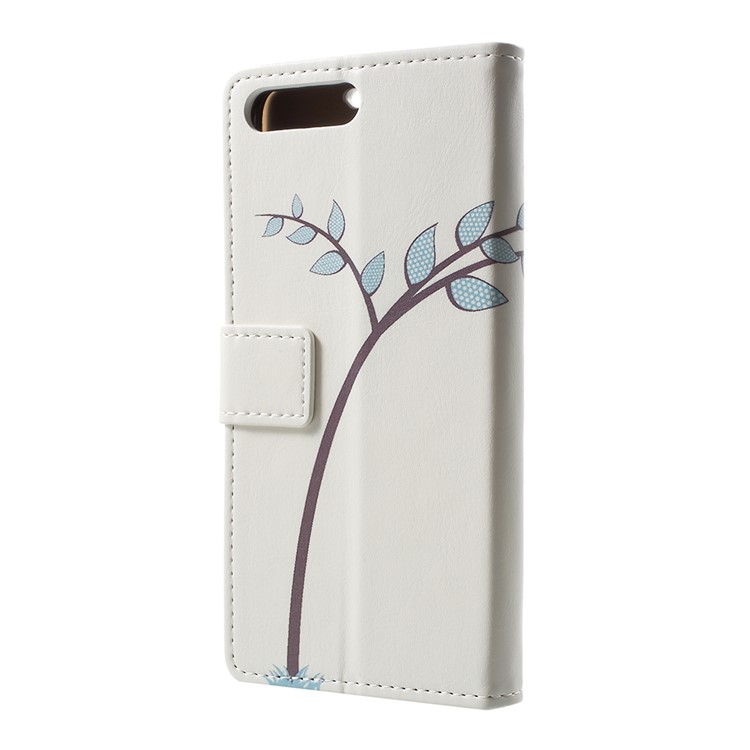 Pattern Printing Leather Wallet Cover for Huawei Y6 (2018)/Honor 7A (without Fingerprint Sensor) - Two Owls on the Tree Branch-3