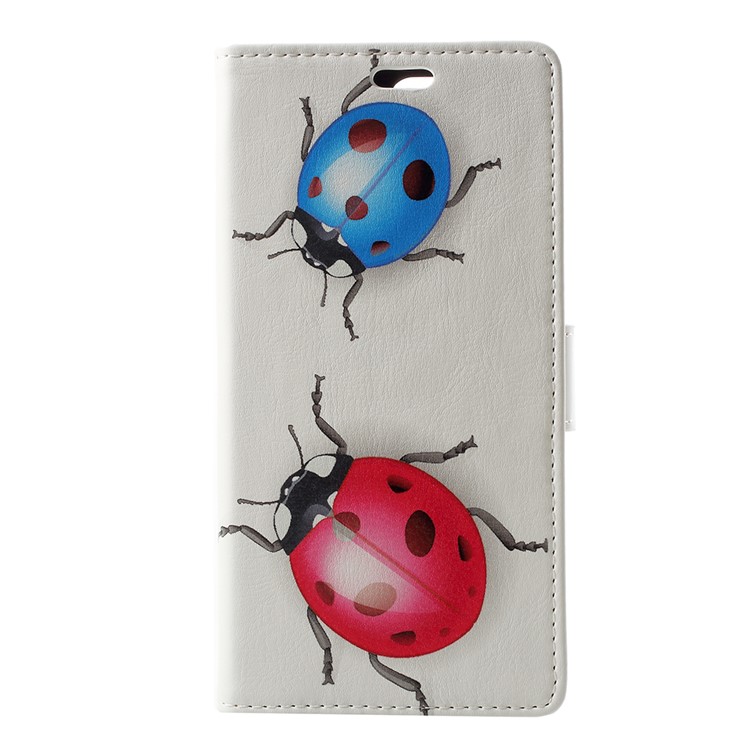 Pattern Printing Leather Card Holder Case for Huawei Y6 (2018)/Honor 7A (without Fingerprint Sensor) - Ladybug Pattern-1