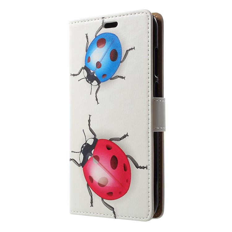 Pattern Printing Leather Card Holder Case for Huawei Y6 (2018)/Honor 7A (without Fingerprint Sensor) - Ladybug Pattern-2