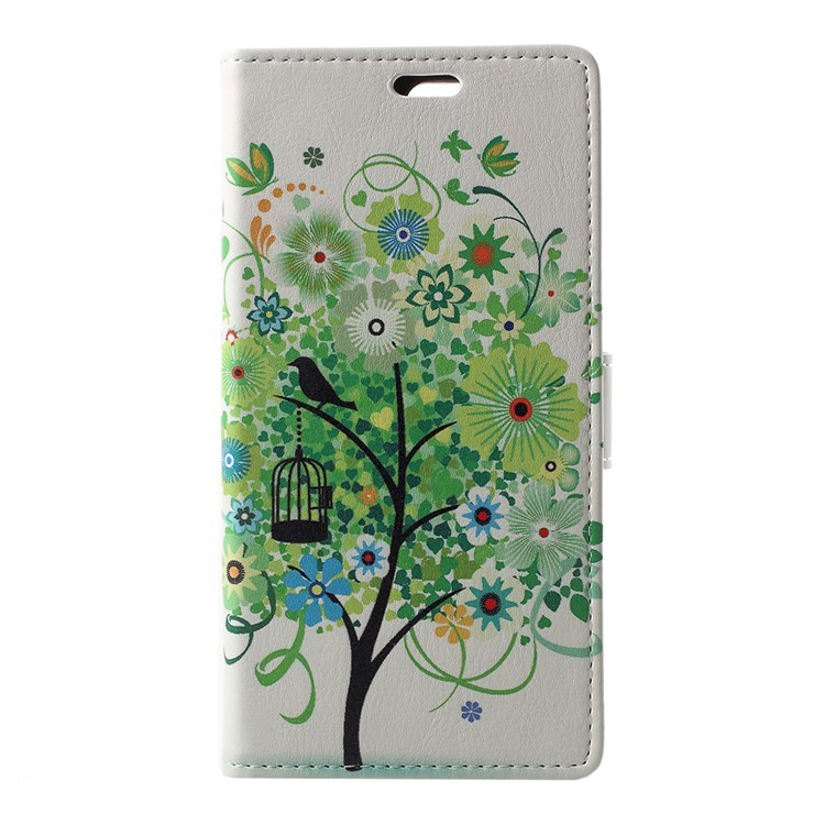 Pattern Printing Wallet Leather Protection Case for Huawei Y6 (2018)/Honor 7A (without Fingerprint Sensor) - Green Tree-1