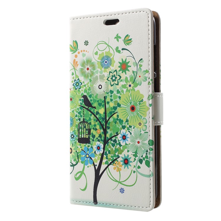 Pattern Printing Wallet Leather Protection Case for Huawei Y6 (2018)/Honor 7A (without Fingerprint Sensor) - Green Tree-2