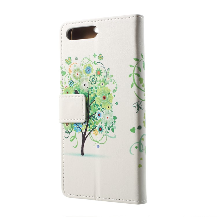 Pattern Printing Wallet Leather Protection Case for Huawei Y6 (2018)/Honor 7A (without Fingerprint Sensor) - Green Tree-3