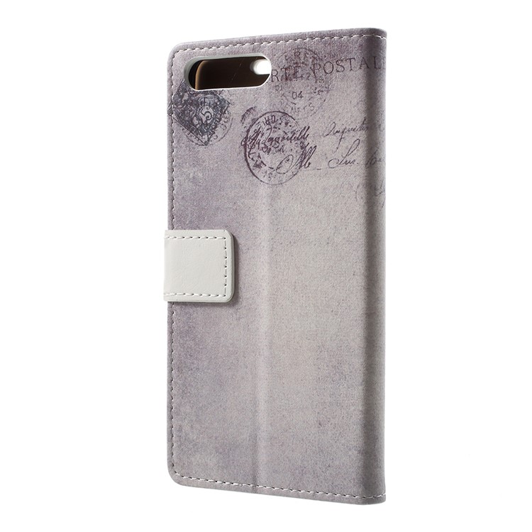 Patterned Wallet Leather Case Cover for Huawei Y6 (2018)/Honor 7A (without Fingerprint Sensor) - Cat Holding Heart and American Flag-3
