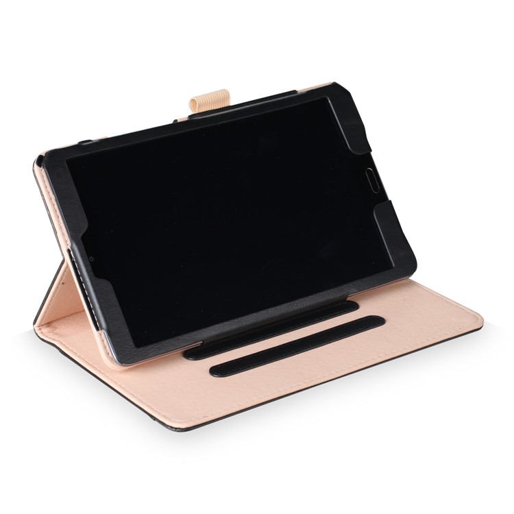 Pocket Front PU Leather Stand Case with Elastic Band for Huawei MediaPad M5 8 - Black-6