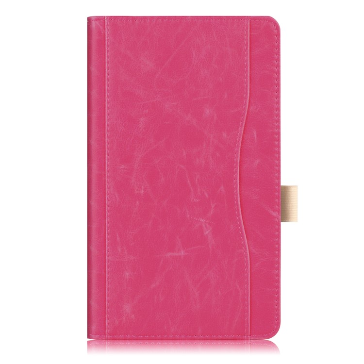 Pocket Front PU Leather Stand Cover with Elastic Band for Huawei MediaPad M5 8 - Rose-2