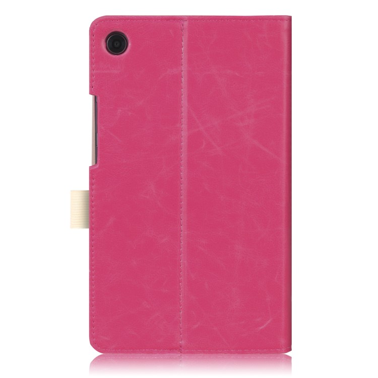 Pocket Front PU Leather Stand Cover with Elastic Band for Huawei MediaPad M5 8 - Rose-3