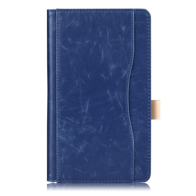 Pocket Front PU Leather Stand Shell Case with Elastic Band for Huawei MediaPad M5 8 - Dark Blue-2