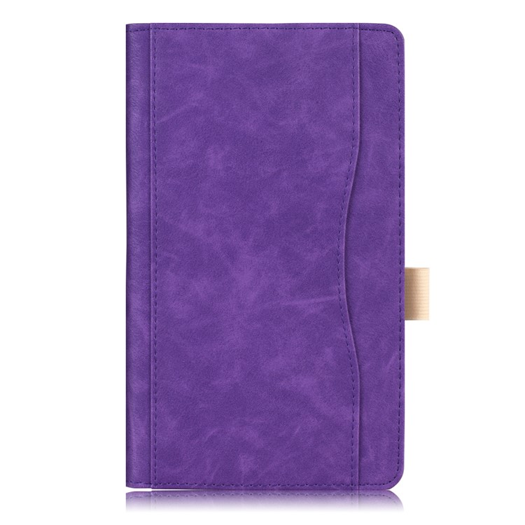 Pocket Front Stand Leather Folio Case with Elastic Band for Huawei MediaPad M5 8 - Purple-2