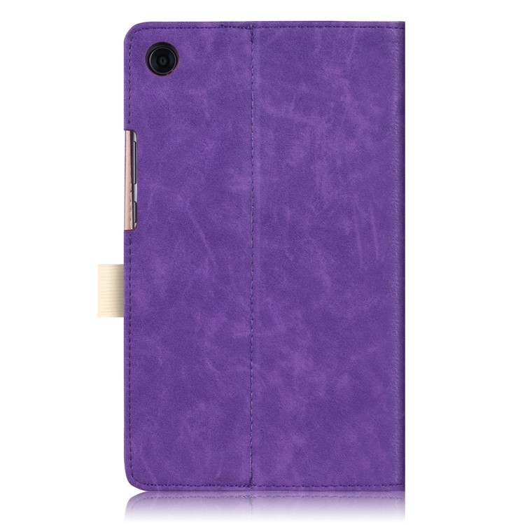 Pocket Front Stand Leather Folio Case with Elastic Band for Huawei MediaPad M5 8 - Purple-3