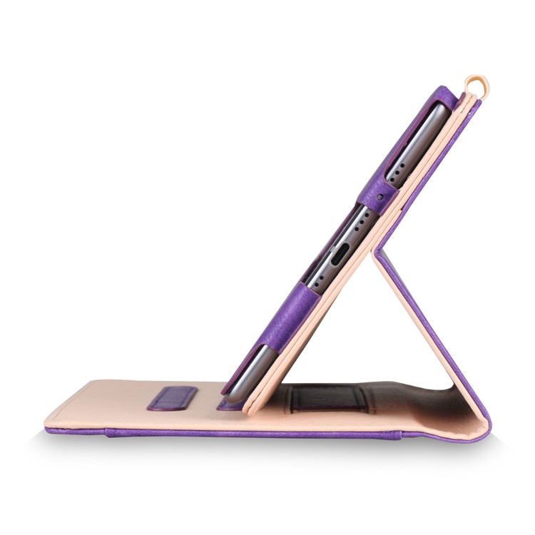 Pocket Front Stand Leather Folio Case with Elastic Band for Huawei MediaPad M5 8 - Purple-5