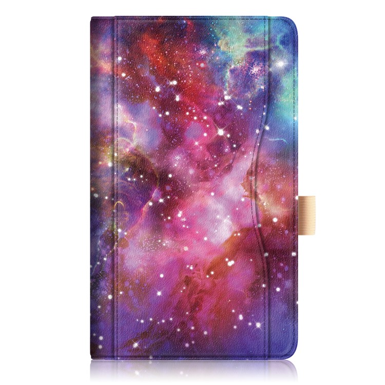 Pattern Printing Pocket Front PU Leather Stand Case with Elastic Band for Huawei MediaPad M5 8 - Galaxy Pattern-2