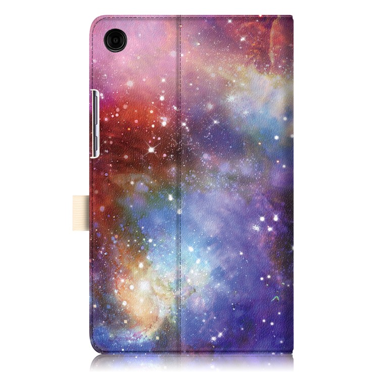 Pattern Printing Pocket Front PU Leather Stand Case with Elastic Band for Huawei MediaPad M5 8 - Galaxy Pattern-3