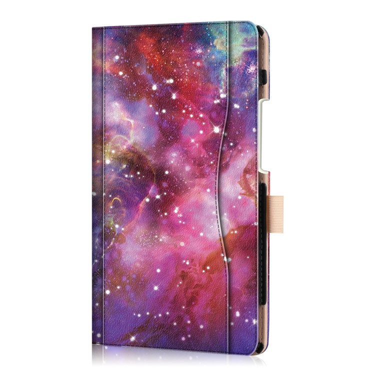 Pattern Printing Pocket Front PU Leather Stand Case with Elastic Band for Huawei MediaPad M5 8 - Galaxy Pattern-4