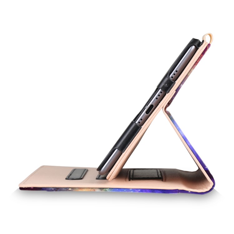 Pattern Printing Pocket Front PU Leather Stand Case with Elastic Band for Huawei MediaPad M5 8 - Galaxy Pattern-5