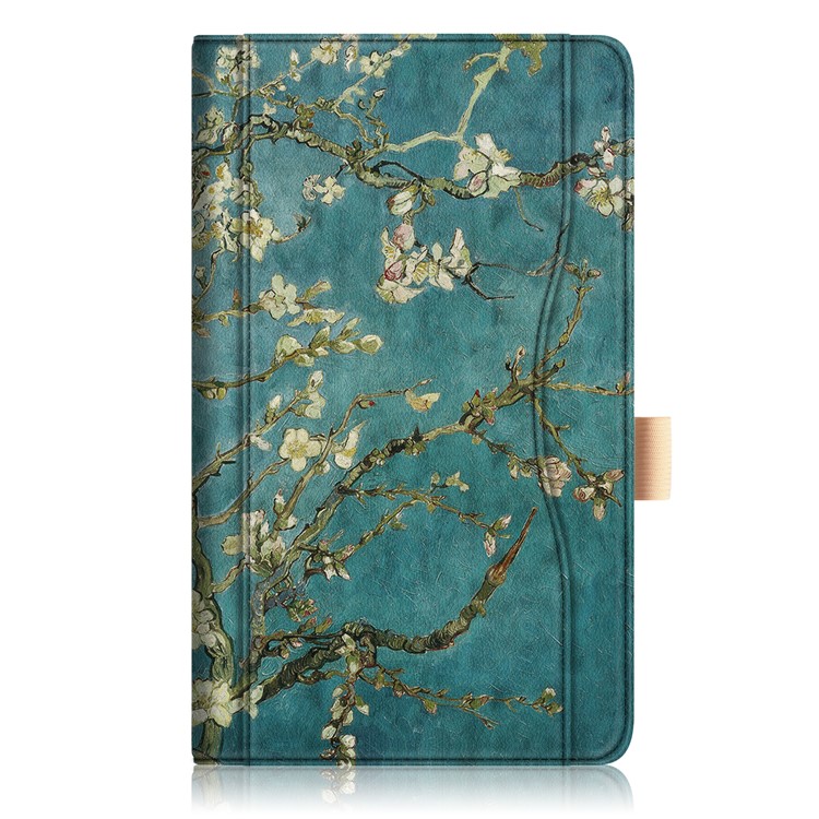 Pattern Printing Pocket Front PU Leather Stand Cover with Elastic Band for Huawei MediaPad M5 8 - Tree with Flowers-2