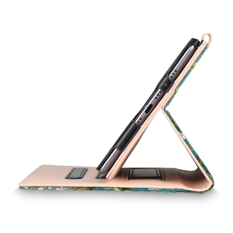 Pattern Printing Pocket Front PU Leather Stand Cover with Elastic Band for Huawei MediaPad M5 8 - Tree with Flowers-5