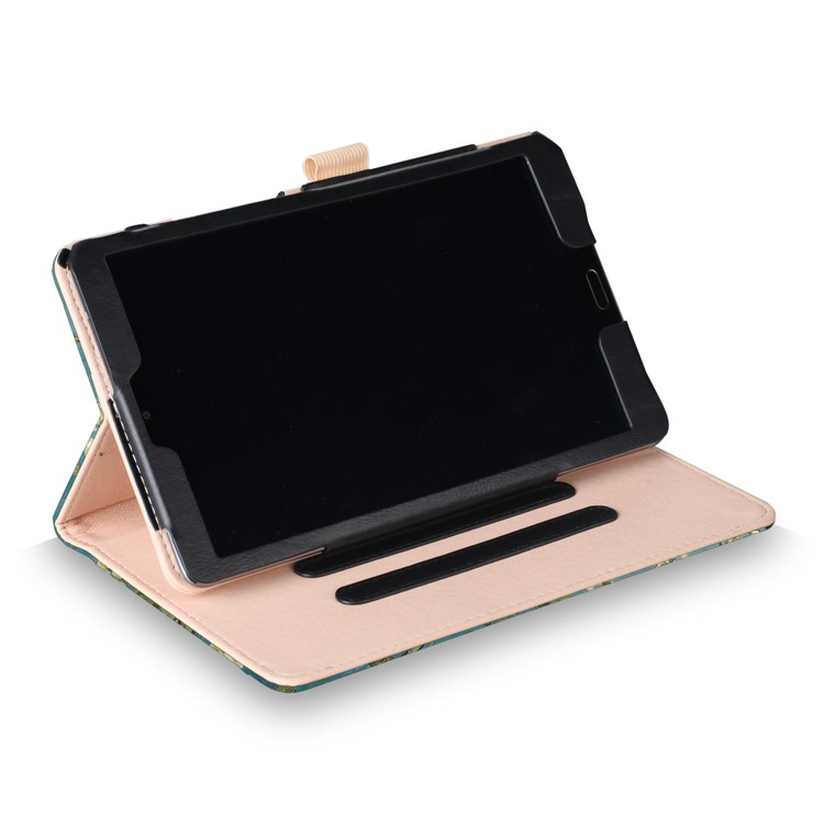 Pattern Printing Pocket Front PU Leather Stand Cover with Elastic Band for Huawei MediaPad M5 8 - Tree with Flowers-6