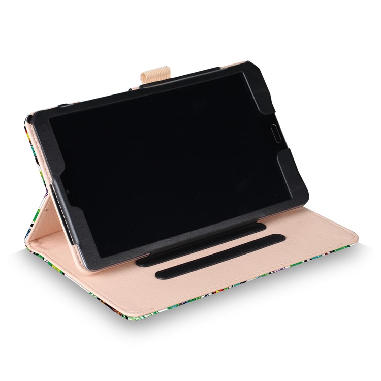 Pattern Printing Pocket Front PU Leather Stand Shell Case with Elastic Band for Huawei MediaPad M5 8 - Colorized Tree-6